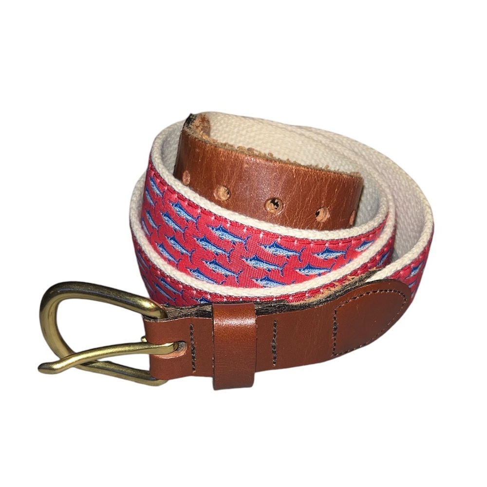 NWOT Leather Man Ltd. Genuine Leather Belt with Marlin Fish Pattern | 36